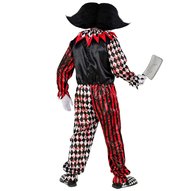 Kostium na Halloween Czerwono-Czarny Klaun