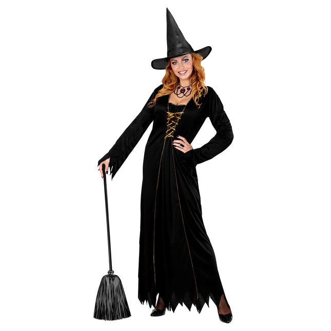 Miotła czarownicy na Halloween czarna 92 cm