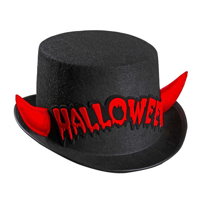 Wysoki kapelusz na Halloween Czarny Czerwony Diabeł
