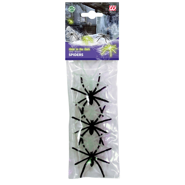 Halloweenowy sztuczny pająk świecący w ciemności 6szt