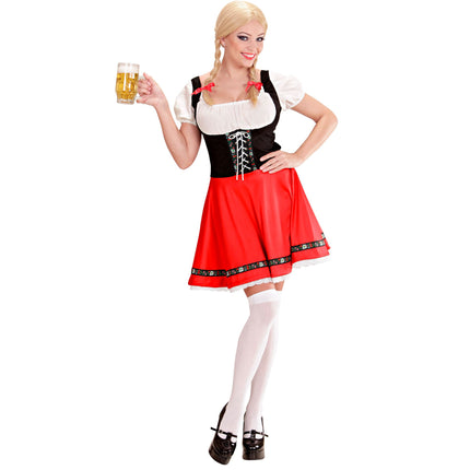 Czerwono biała sukienka Dirndl Oktoberfest Ladies