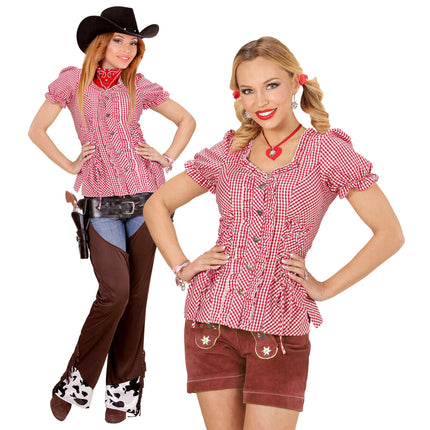 Bluzka Oktoberfest czerwono biała damska