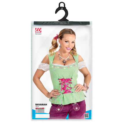 Bluzka Oktoberfest zielono-różowa damska