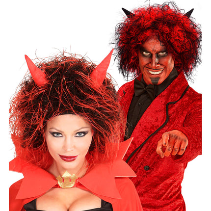 Peruka na Halloween Czerwony Diabeł Krótkie Włosy