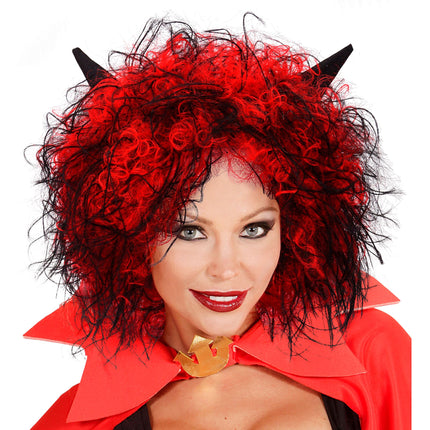 Peruka na Halloween Czerwony Diabeł Krótkie Włosy