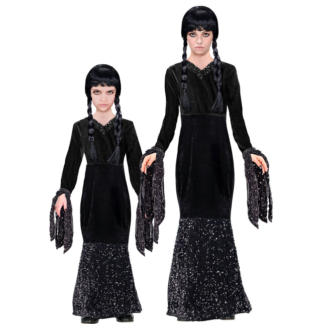Sukienka na Halloween Czarna Dziewczyna Długa
