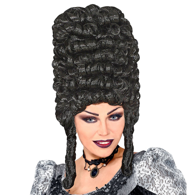 Czarna gotycka peruka na Halloween