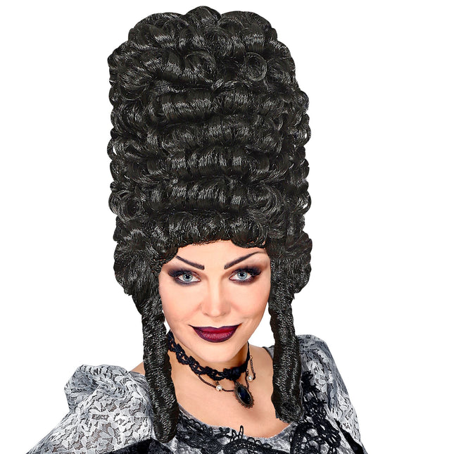 Czarna gotycka peruka na Halloween