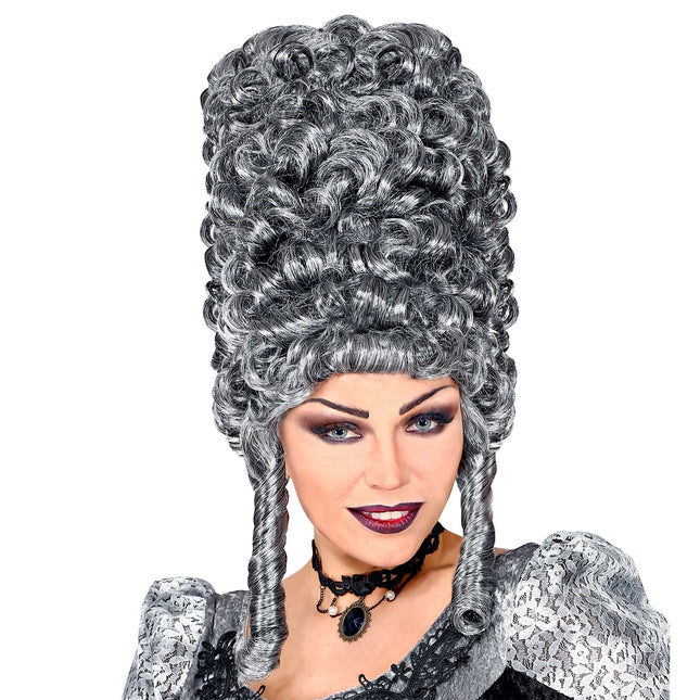 Szara gotycka peruka na Halloween