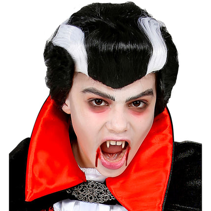 Peruka na Halloween Czarny Biały Wampir