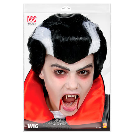 Peruka na Halloween Czarny Biały Wampir