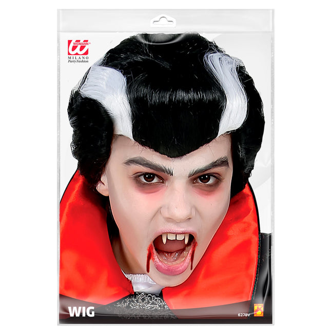 Peruka na Halloween Czarny Biały Wampir