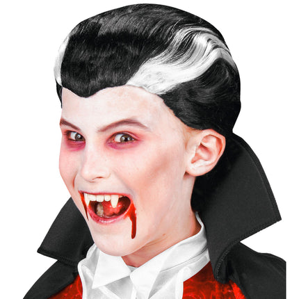 Peruka na Halloween Czarny Biały Wampir