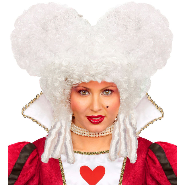 Peruka na Halloween White Baroque
