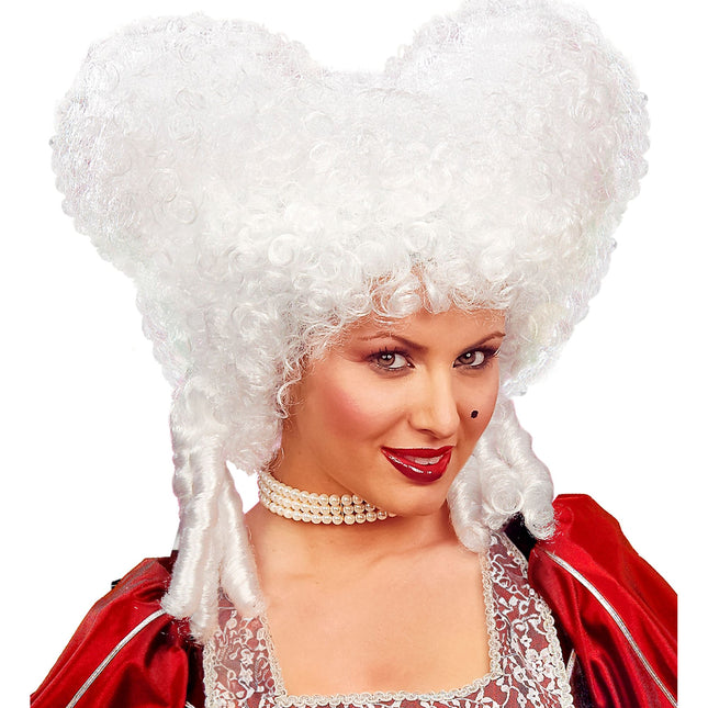 Peruka na Halloween White Baroque