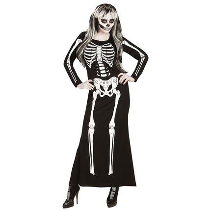 Kostium na Halloween Biały Czarny Damski Szkielet
