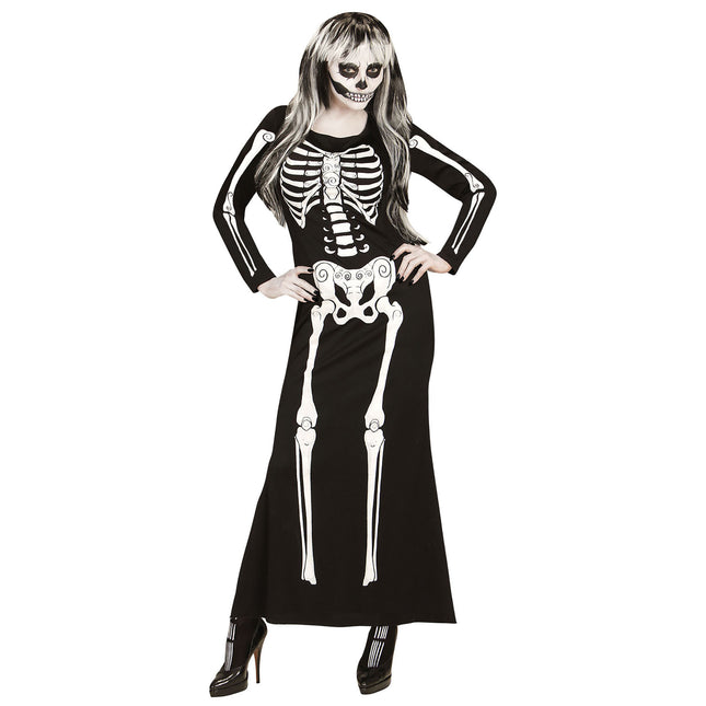 Kostium na Halloween Biały Czarny Damski Szkielet