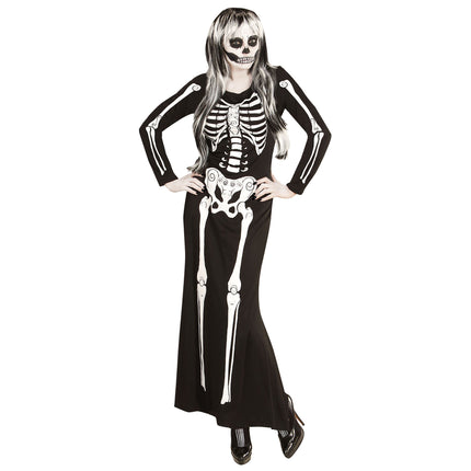 Kostium na Halloween Biały Czarny Damski Szkielet
