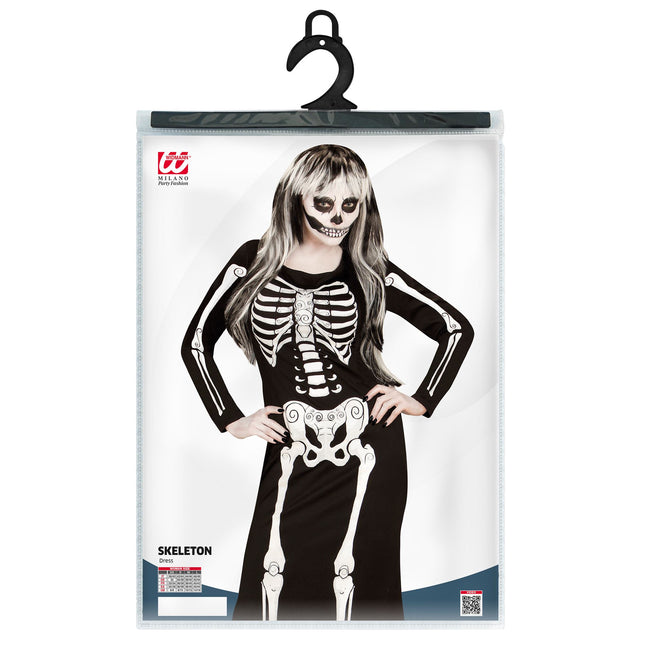 Kostium na Halloween Biały Czarny Damski Szkielet