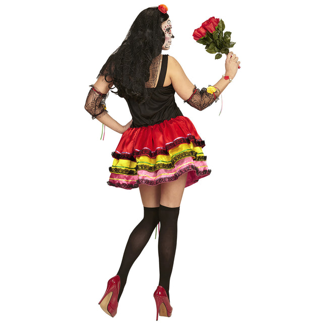 Dia De Los Muertos Sukienka damska krótka kolorowa