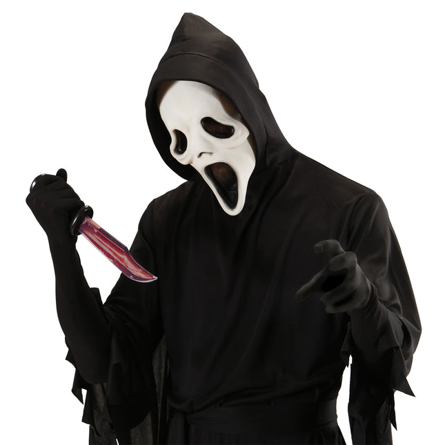 Fałszywy nóż z krwią na Halloween