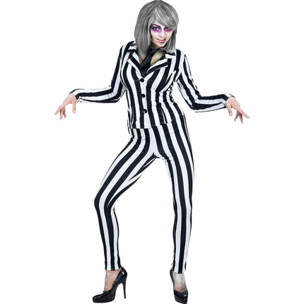 Kostium na Halloween Biały Czarny Damski Duch
