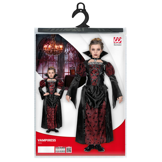 Sukienka na Halloween Czarna Czerwona Dziewczyna Wampir