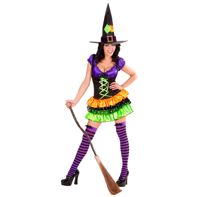 Halloweenowa sukienka damska czarownica glamour
