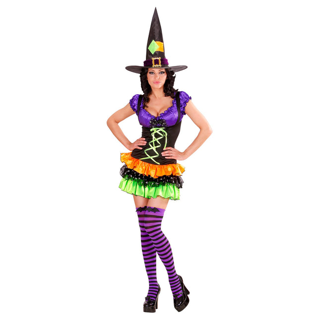 Halloweenowa sukienka damska czarownica glamour