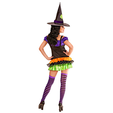 Halloweenowa sukienka damska czarownica glamour