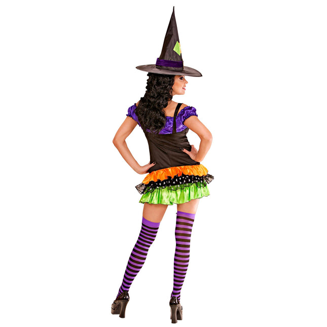 Halloweenowa sukienka damska czarownica glamour