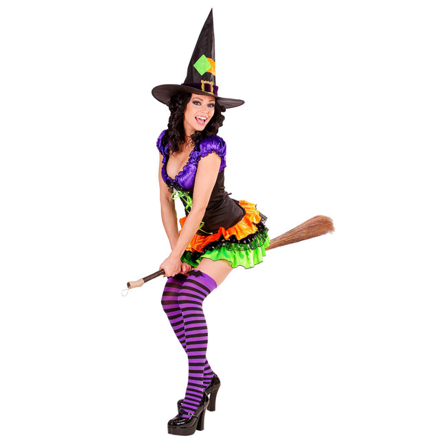 Halloweenowa sukienka damska czarownica glamour