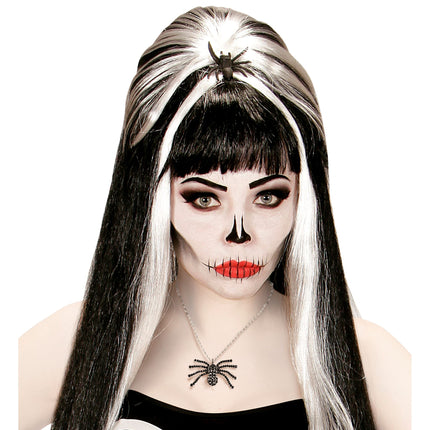 Naszyjnik na Halloween Czarny pająk z diamentami