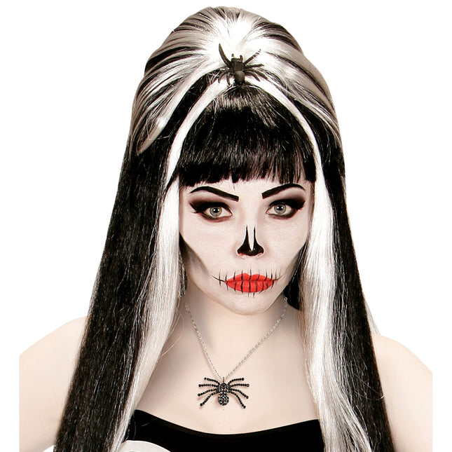 Naszyjnik na Halloween Czarny pająk z diamentami