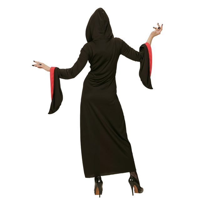Sukienka gotycka damska na Halloween czerwono-czarna
