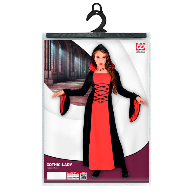 Sukienka na Halloween Czerwono Czarna Gotycka Dziewczyna