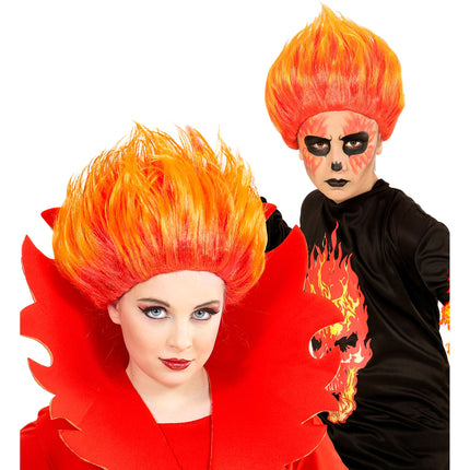 Peruka na Halloween Ogień