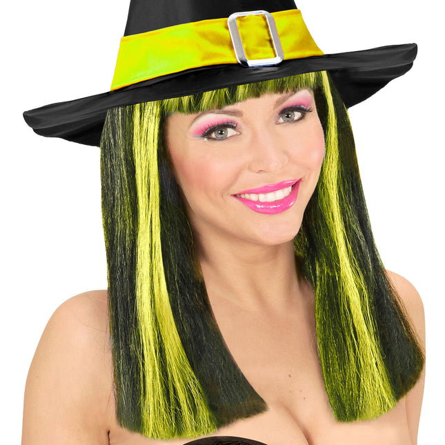 Peruka na Halloween w czarno-żółte paski