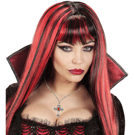 Halloweenowy naszyjnik krzyż z kamieniem