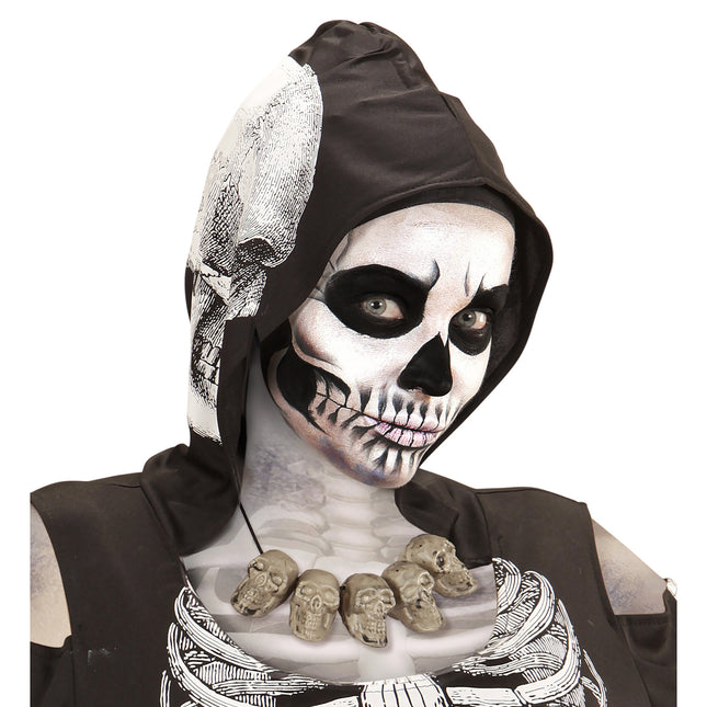 Naszyjnik na Halloween Srebrne Czaszki