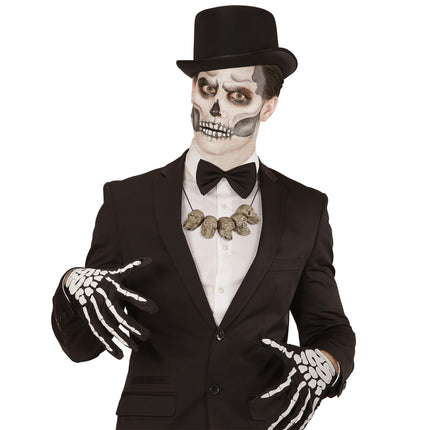 Naszyjnik na Halloween Srebrne Czaszki