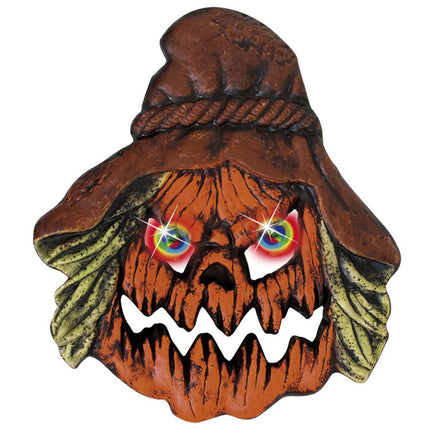 Halloweenowa dekoracja ścienna Strach na wróble ze światłem