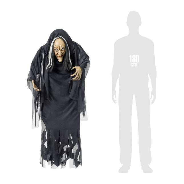 Halloweenowa lalka czarownica z garbusem 1.4m