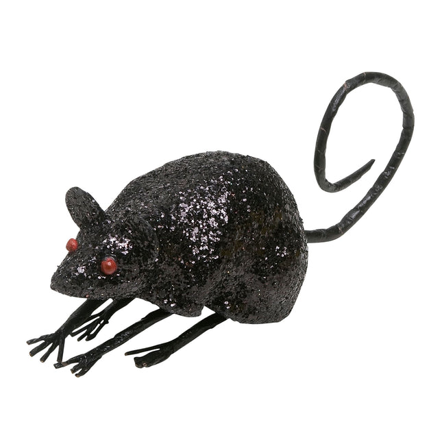 Czarna sztuczna mysz 8,5 cm
