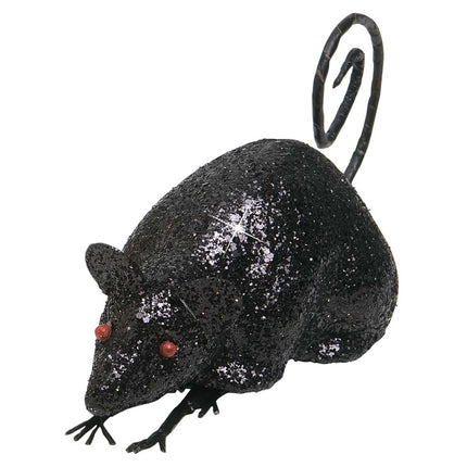 Czarna sztuczna mysz 12 cm