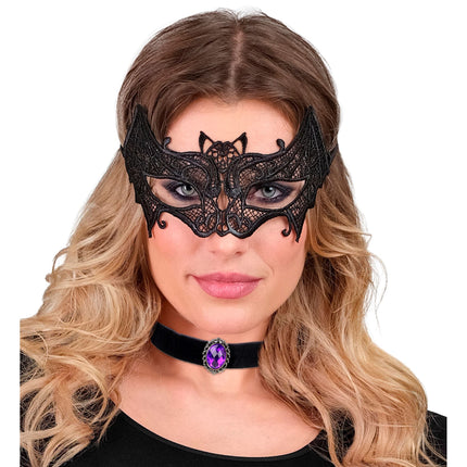 Halloweenowy naszyjnik z fioletowym kamieniem