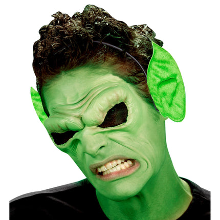 Opaska do włosów na Halloween Zielone Uszy