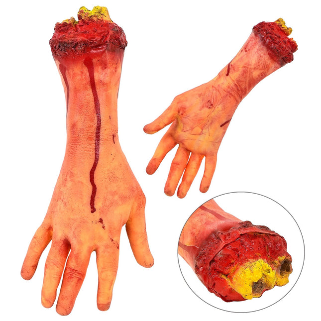 Halloweenowa sztuczna ręka odcięta kością