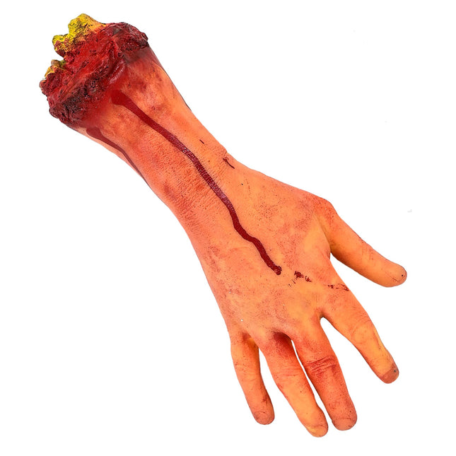 Halloweenowa sztuczna ręka odcięta kością