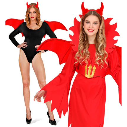 Zestaw akcesoriów na Halloween Czerwony Diabeł 2 szt
